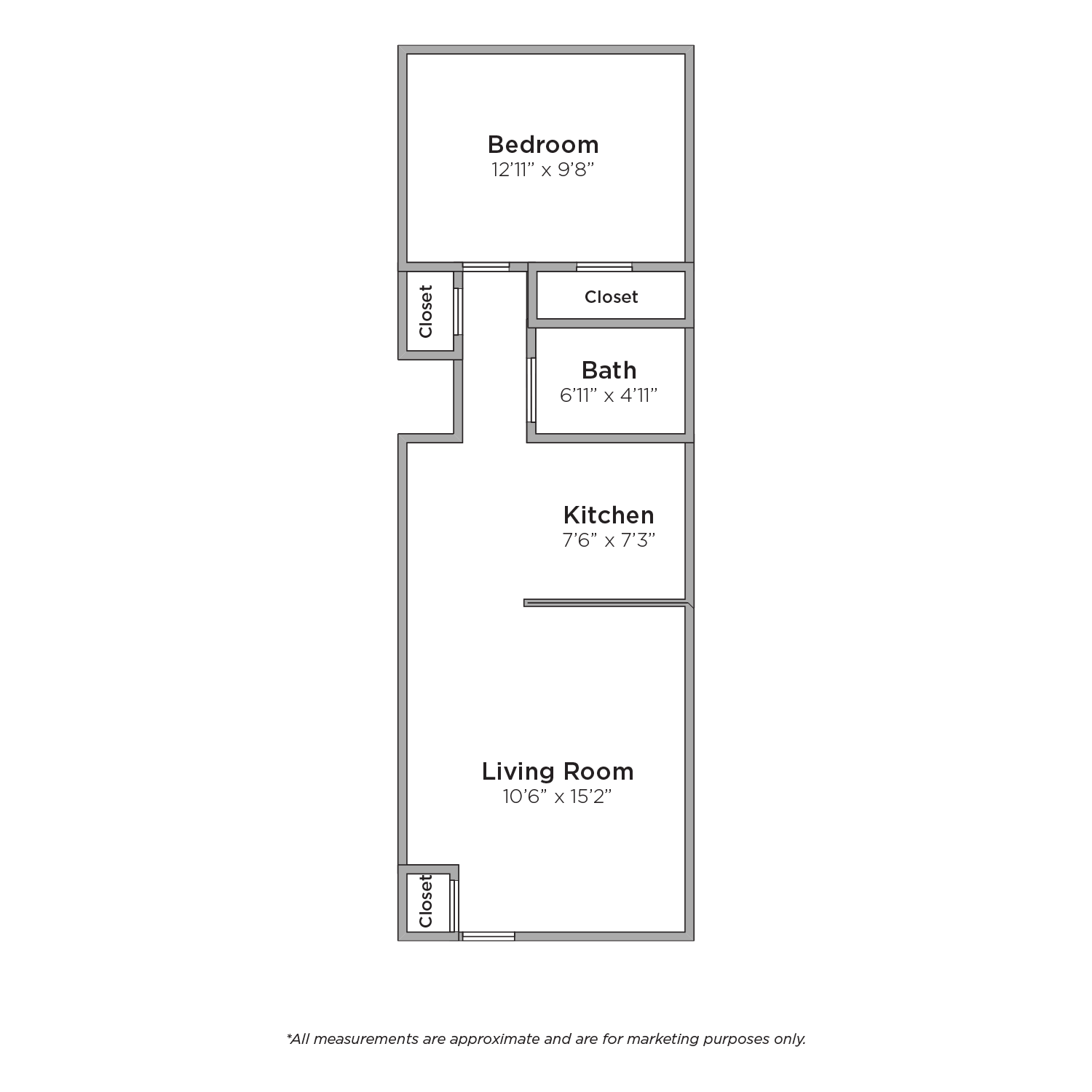 1 Bedroom Floor Plan Copper Leaf 1 Bedroom Floor Plan
